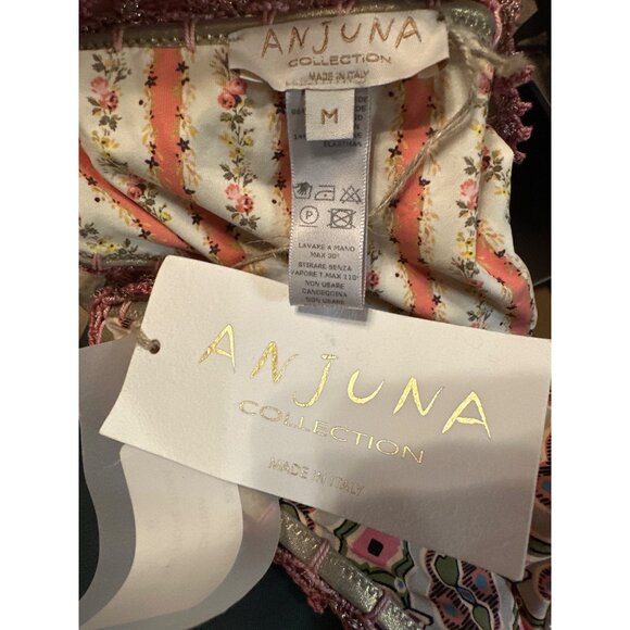 Anjuna Reversible Bikini Carina Mix Fiore Rosa Floral Medium Made In Italy $438 - Picture 2 of 12